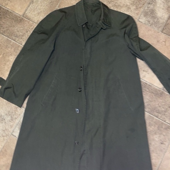 London Fog Men's Dark Green Trench Coat - Picture 2 of 9